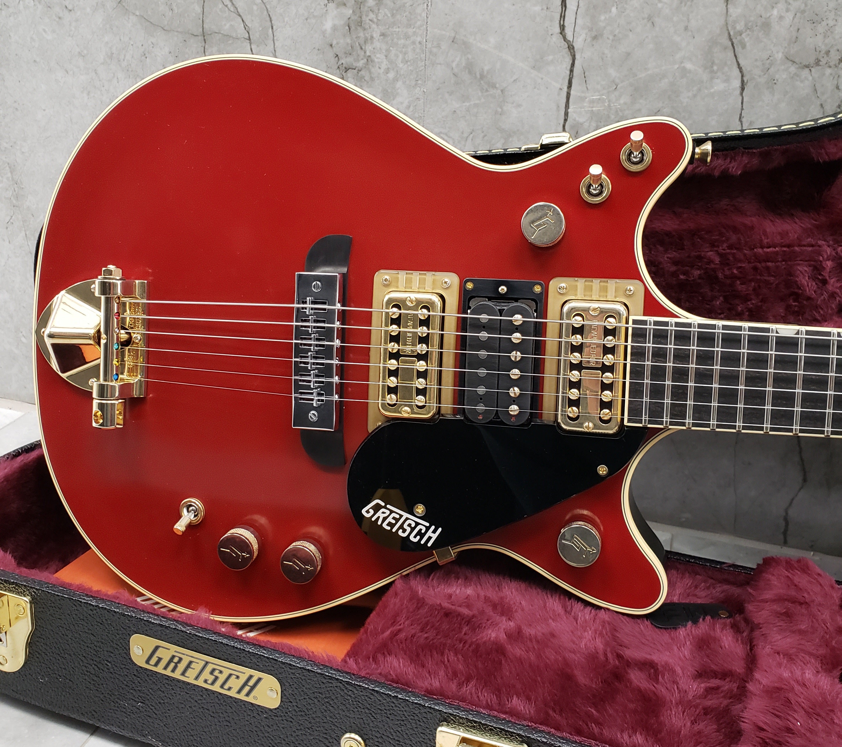 GRETSCH G6131-MY-RB Limited Edition Malcolm Young Signature Jet Ebony Fingerboard, Vintage Firebird Red 2411916845