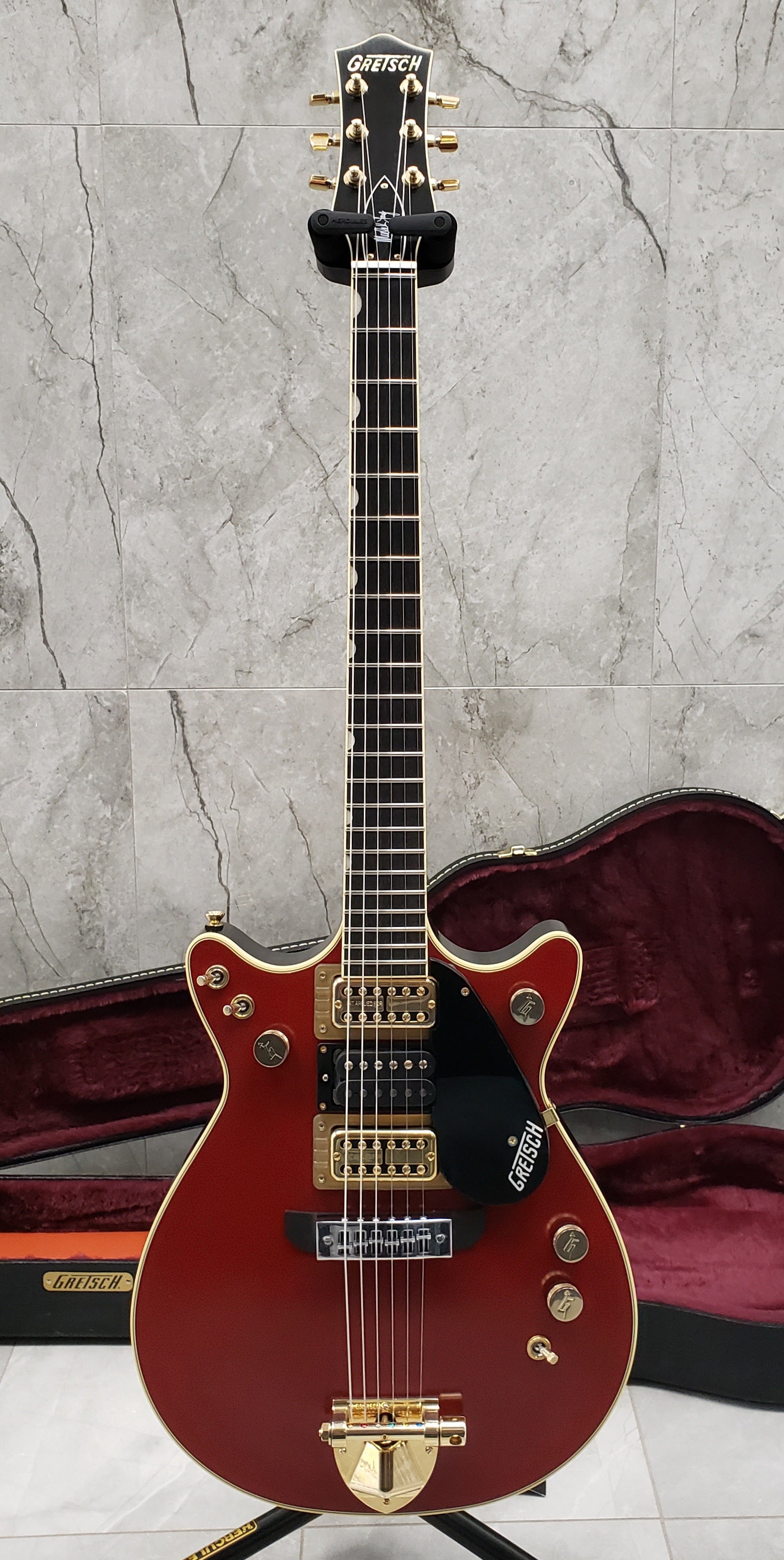 GRETSCH G6131-MY-RB Limited Edition Malcolm Young Signature Jet Ebony Fingerboard, Vintage Firebird Red 2411916845