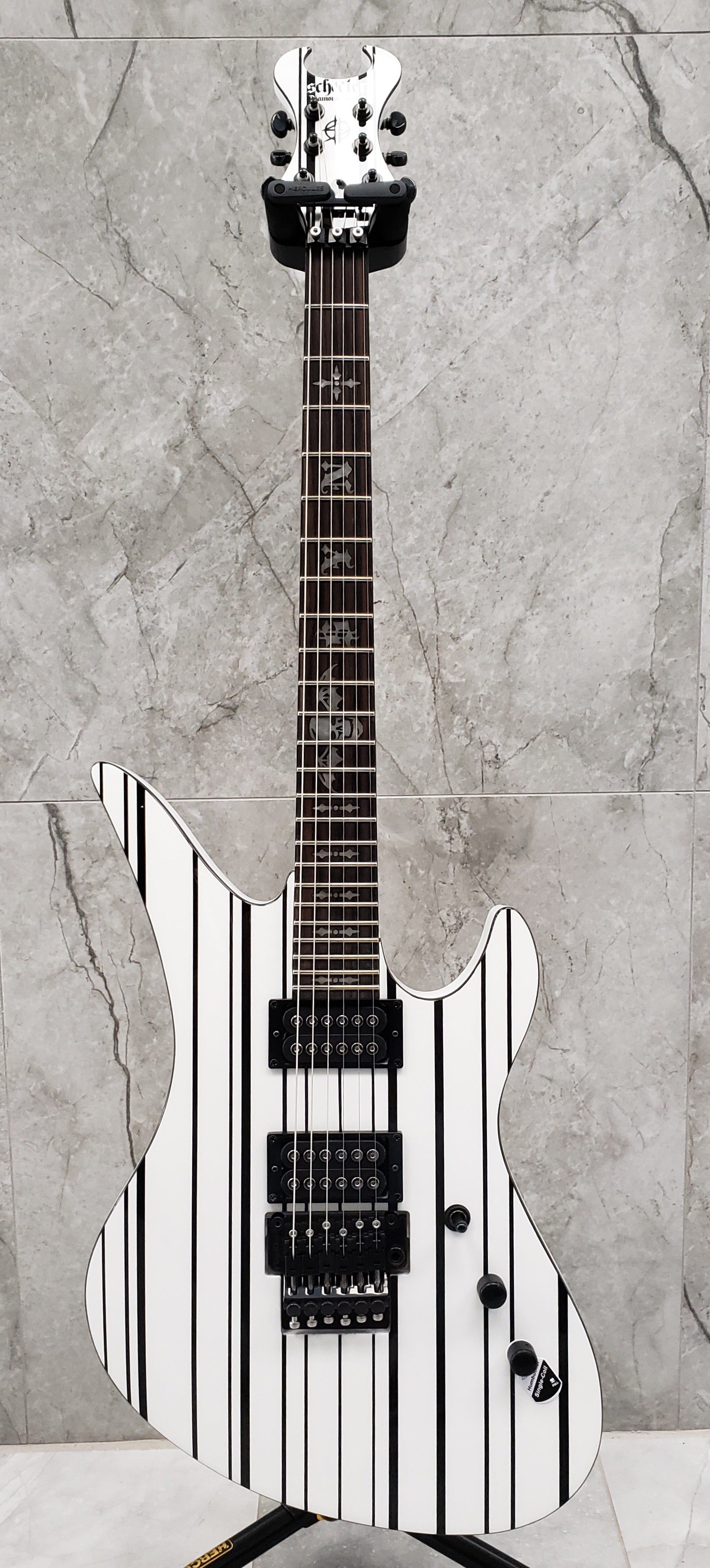 Schecter Synyster Standard Electric Guitar Gloss White with Black Pinstripes 1746-SHC