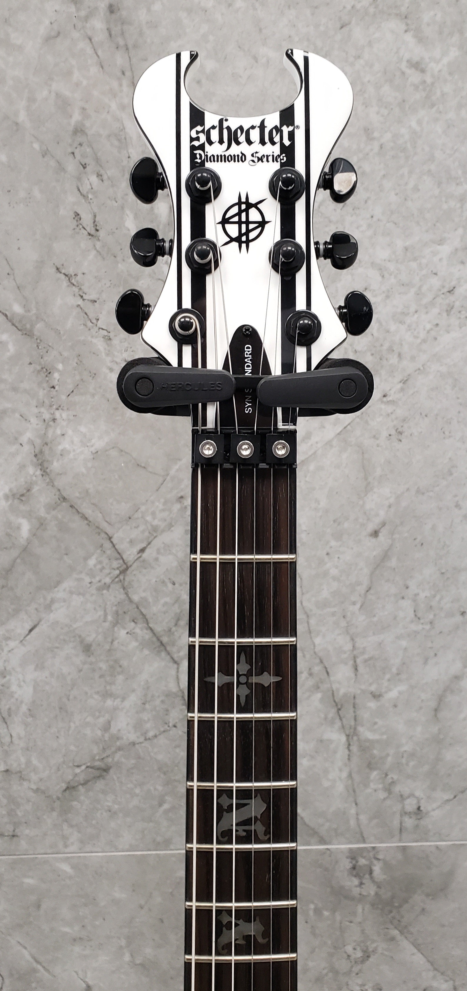 Schecter Synyster Standard Electric Guitar Gloss White with Black Pinstripes 1746-SHC