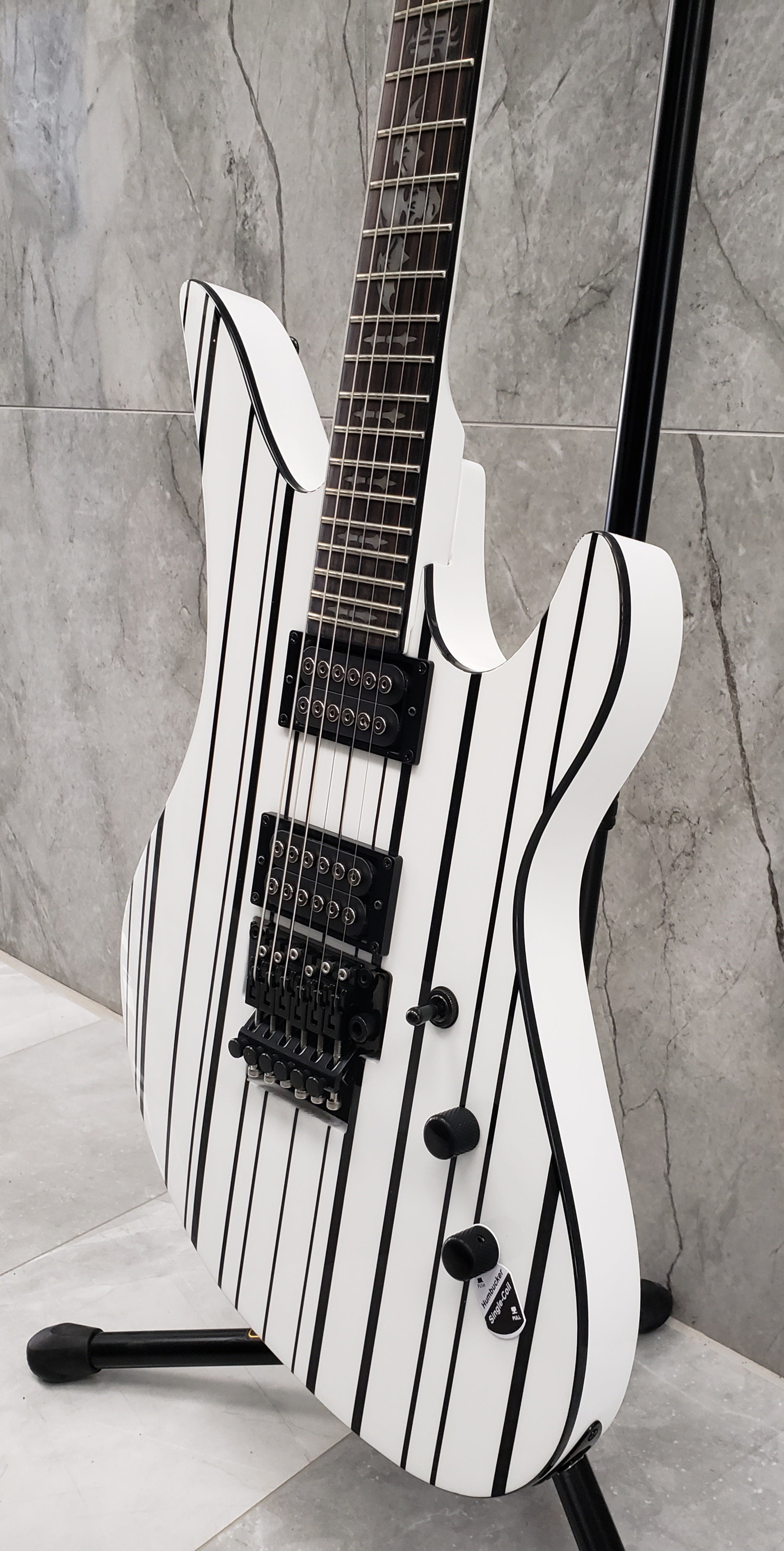 Schecter Synyster Standard Electric Guitar Gloss White with Black Pinstripes 1746-SHC