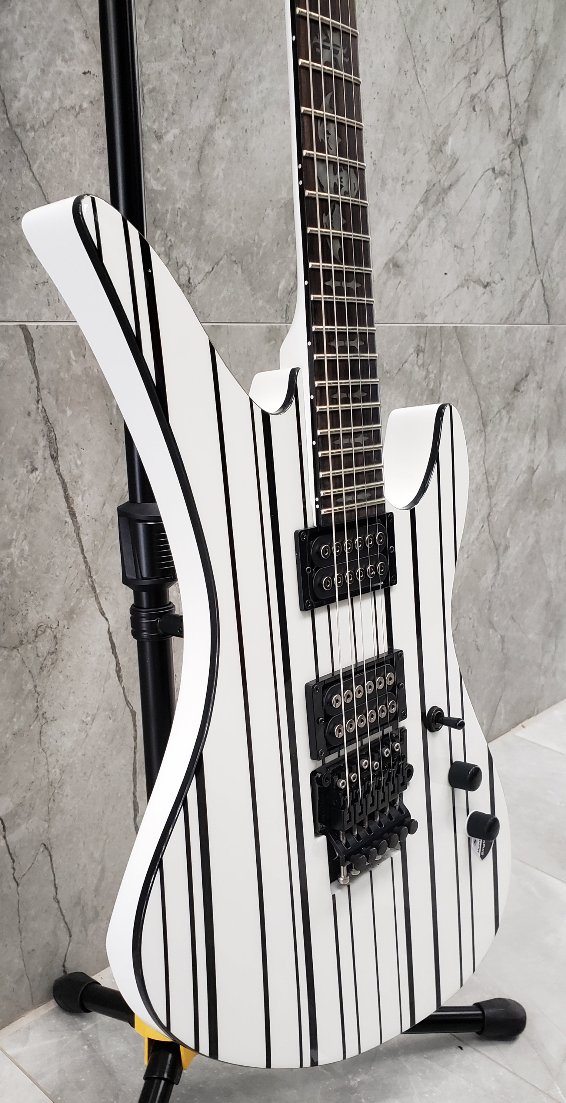 Schecter Synyster Standard Electric Guitar Gloss White with Black Pinstripes 1746-SHC