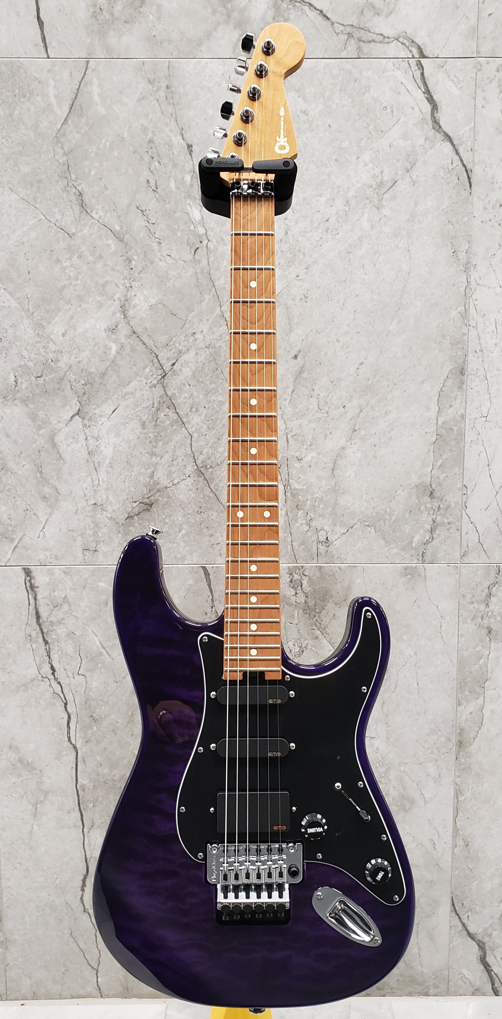 CHARVEL Marco Sfogli Signature Pro-Mod So-Cal Style 1 HSS FR CM QM, Caramelized Maple Fingerboard, Transparent Purple Burst 2966036592