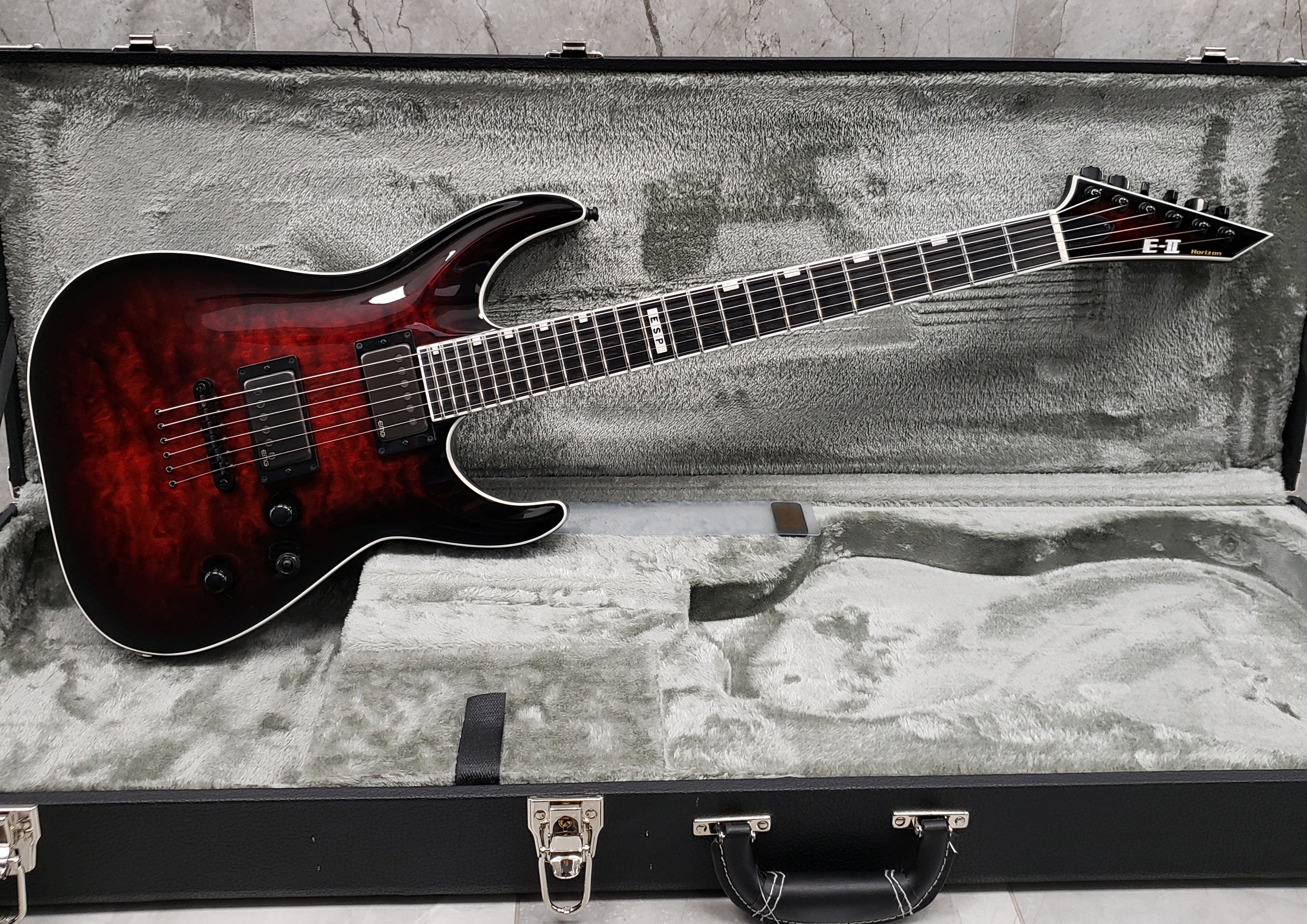 ESP E-II HORIZON NT-II MADE IN JAPAN EII See Thru Black Cherry Sunburst EIIHORNTIISTBCSB