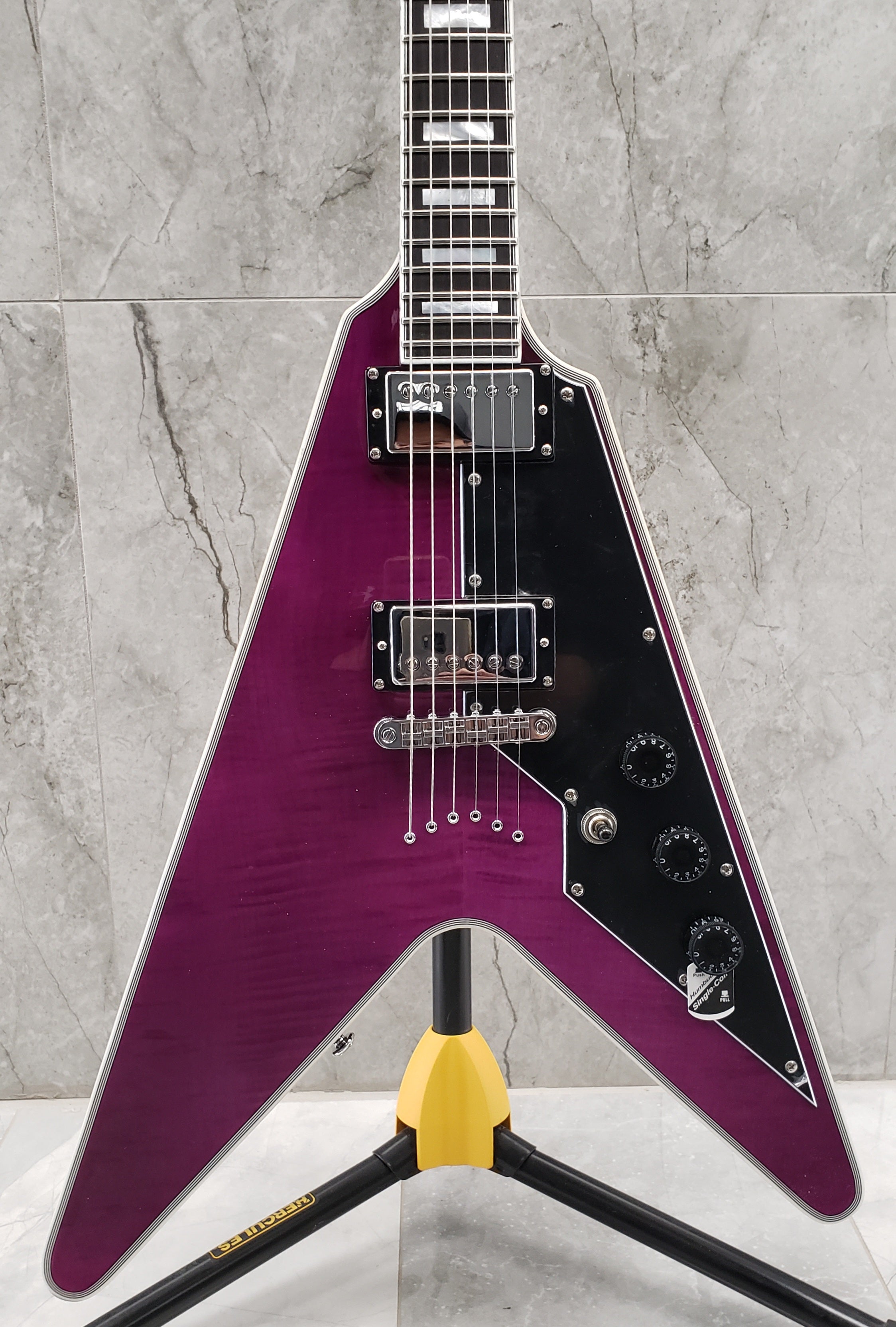 Schecter V-1 Custom Electric Guitar Trans Purple 654-SHC