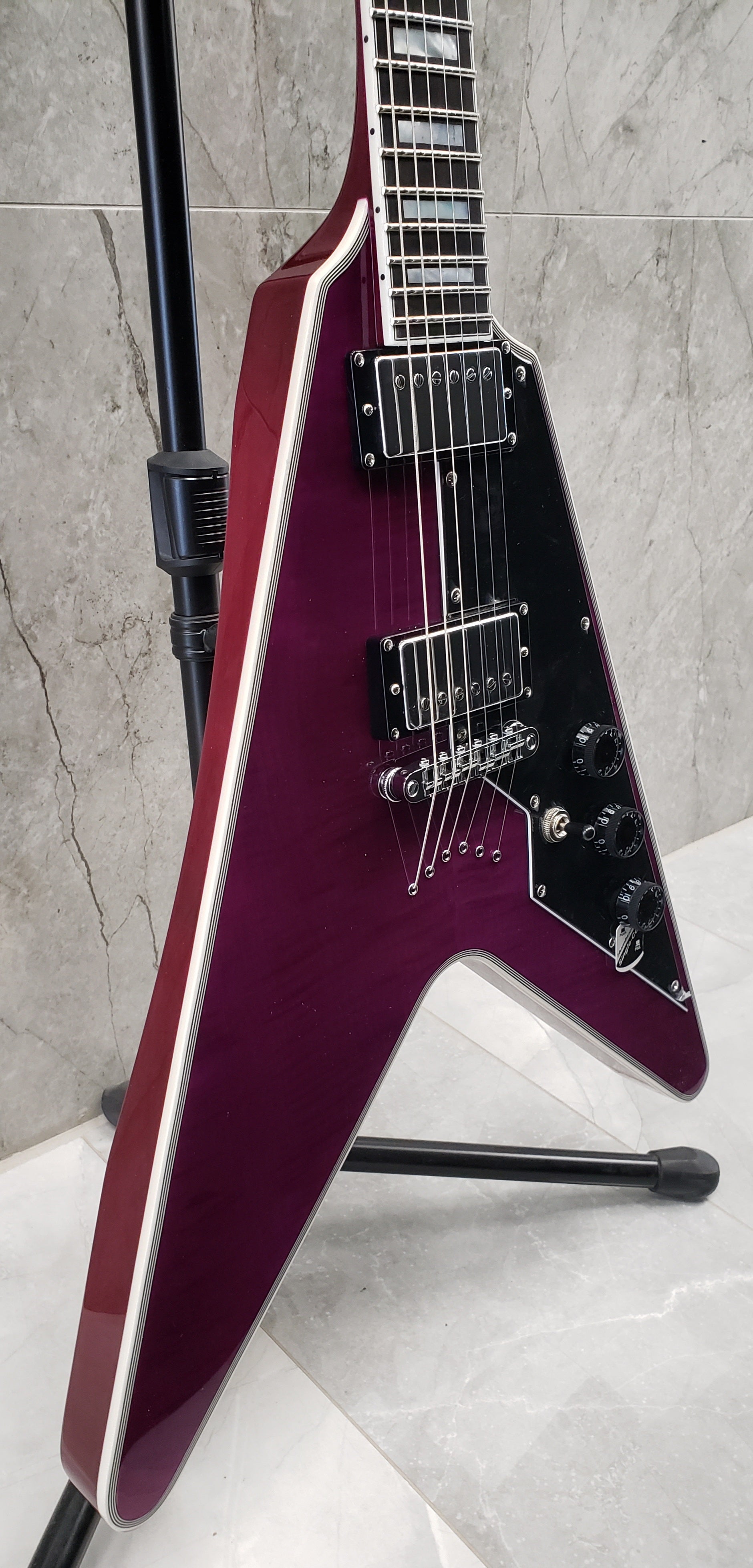 Schecter V-1 Custom Electric Guitar Trans Purple 654-SHC