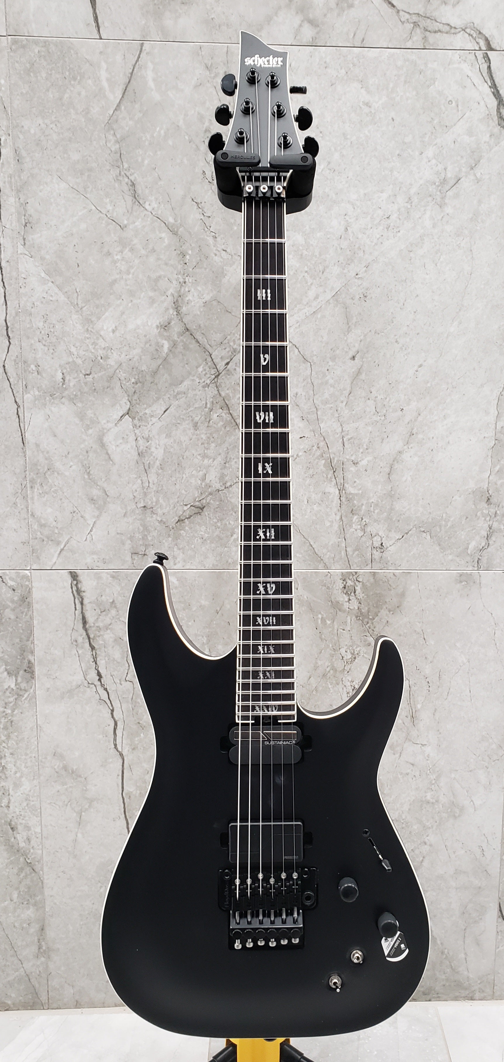 Schecter C-1 FR S SLS Evil Twin W/ SUSTAINIAC Satin Black 1348-SHC