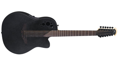 Ovation Elite 12 string Acoustic Electric Guitar, Black 2058TX-5