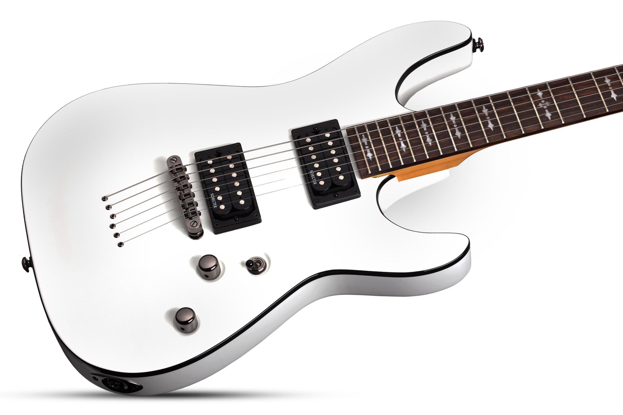 Schecter Omen Series OMEN-6-WHT Vintage White Guitar with Schecter Diamond Plus Vintage White 2061-SHC