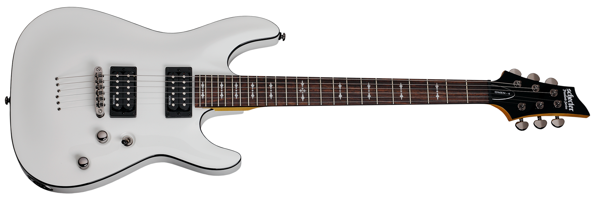 Schecter Omen Series OMEN-6-WHT Vintage White Guitar with Schecter Diamond Plus Vintage White 2061-SHC