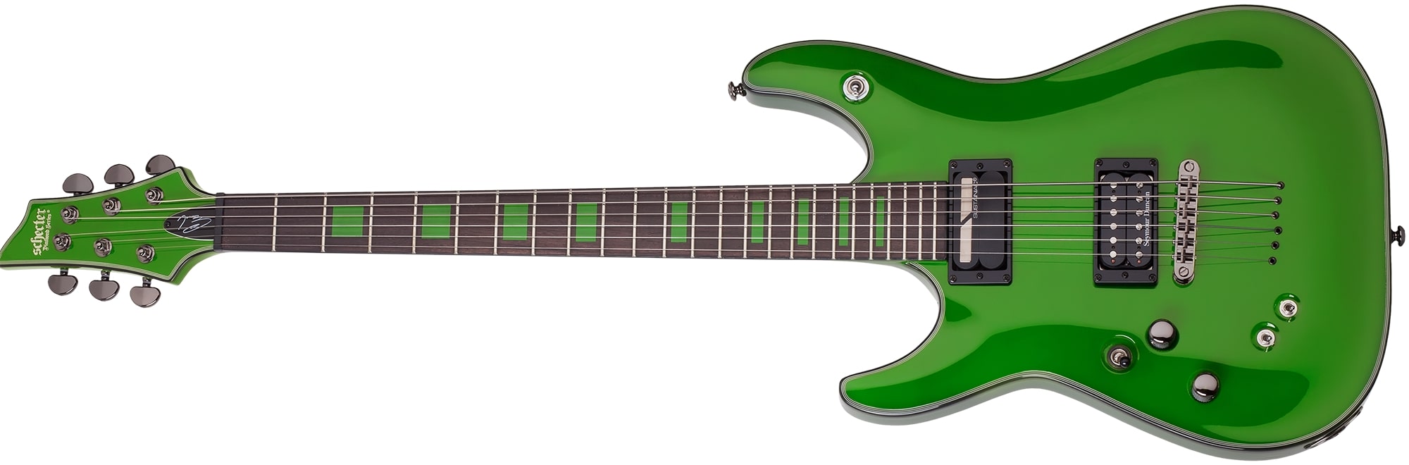 Schecter Kenny Hickey C-1 EX S Left Handed Electric Guitar, Steele Green 229-SHC