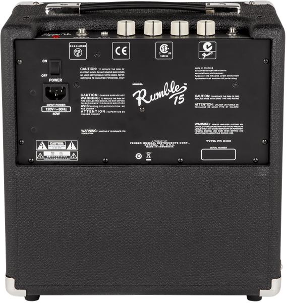 Fender Rumble 15 V3 Bass Amplifier Black Silver 2370100000