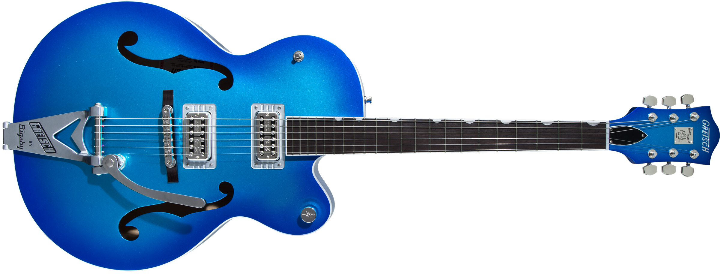 Gretsch G6120T HR Brian Setzer Signature Hot Rod Hollow Body with Bigsby Rosewood Fingerboard Candy Blue Burst