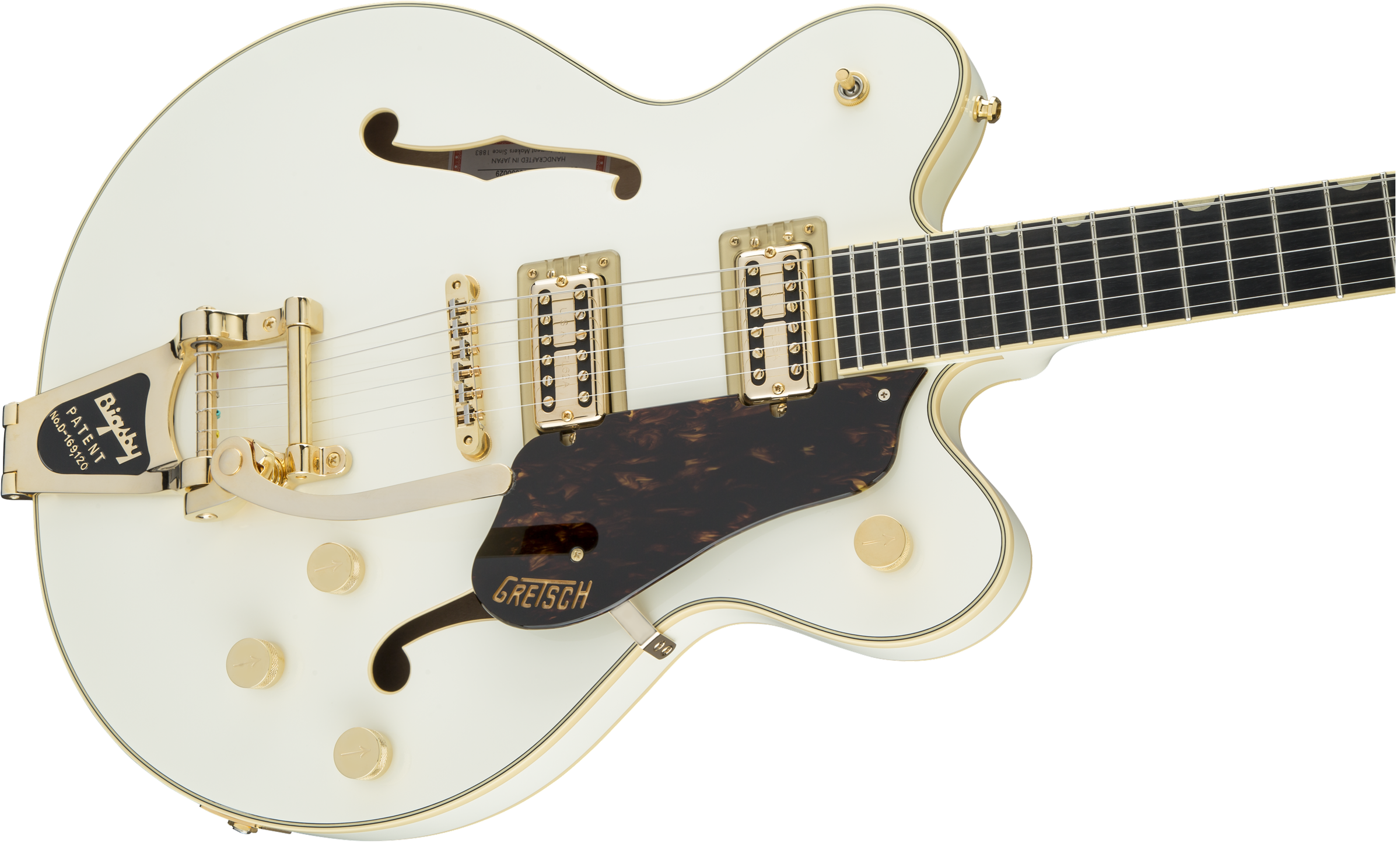 Gretsch G6609TG Players Edition Broadkaster Center Block Double-Cut with String-Thru Bigsby and Gold Hardware, USA FullTron Pickups, Vintage White