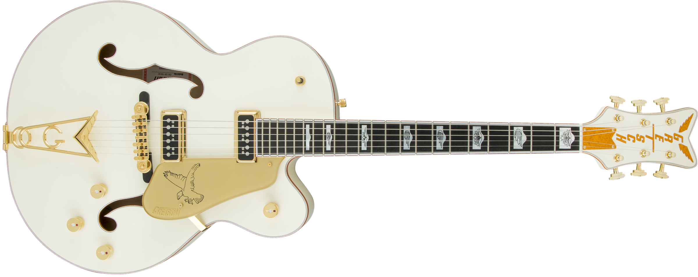 Gretsch G6136-55GE Golden Era Edition 1955 Falcon with Cadillac Tailpiece, TV Jones, Vintage White, Lacquer 2411510805