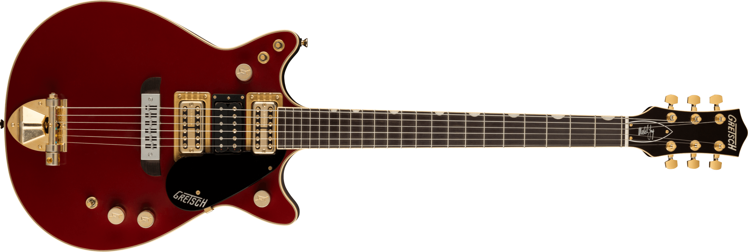 GRETSCH G6131-MY-RB Limited Edition Malcolm Young Signature Jet Ebony Fingerboard, Vintage Firebird Red 2411916845