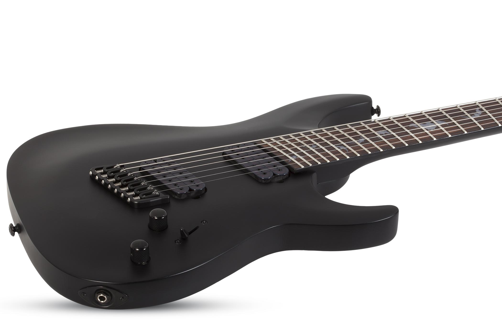 SCHECTER DAMIEN 7 MS 7 STRING MULTISCALE IN SATIN BLACK 2476 SHC