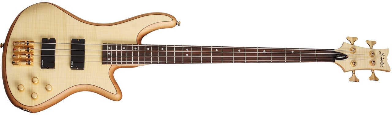 Schecter Stiletto Custom-4 4-String Electric Bass Guitar, Natural Satin 2531-SHC