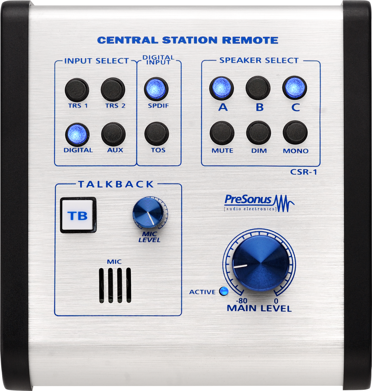 PreSonus® Central Station PLUS Monitoring Controller, Silver 2777400201