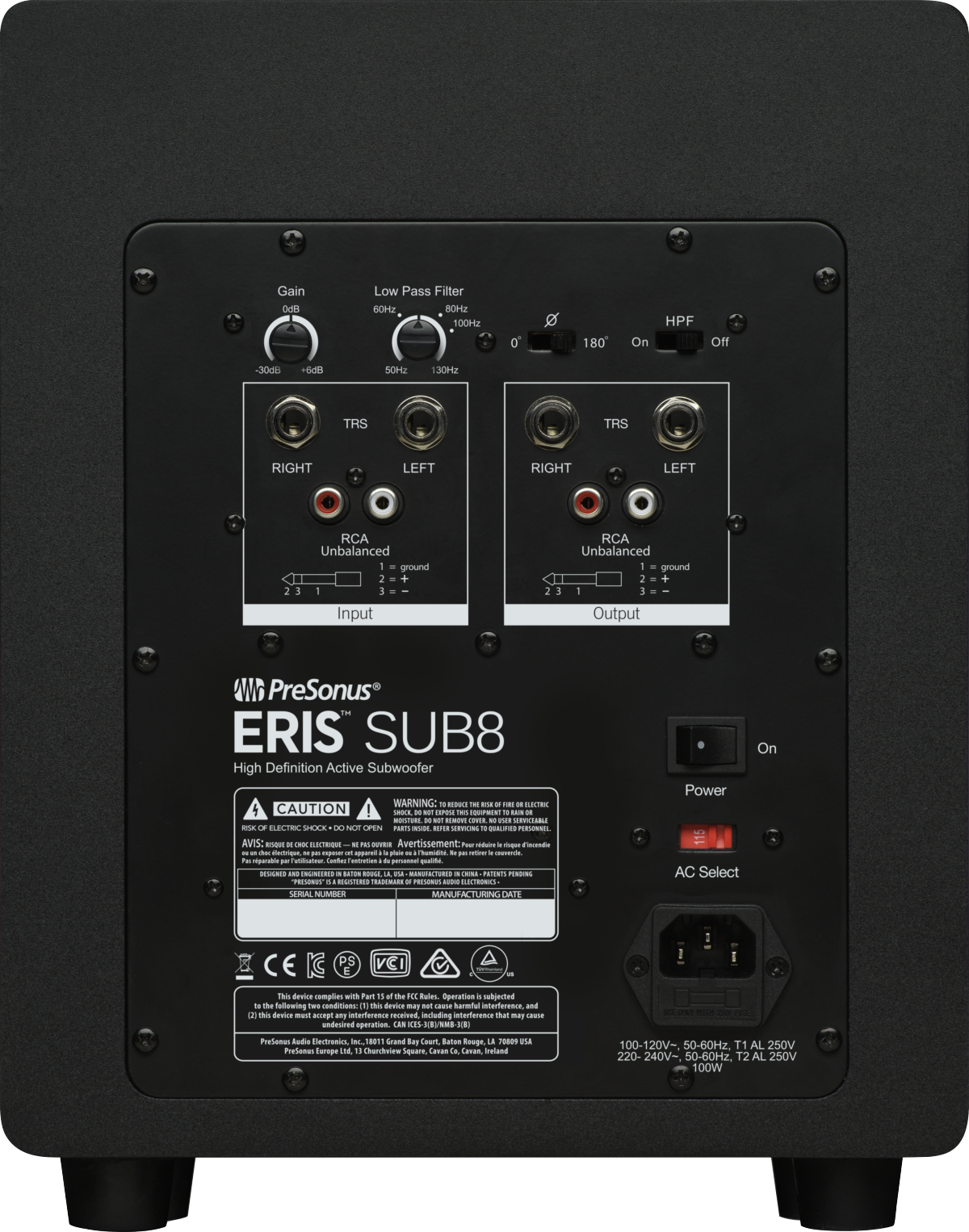 PreSonus® Eris® Sub8 Studio Subwoofer, Black 2777500105