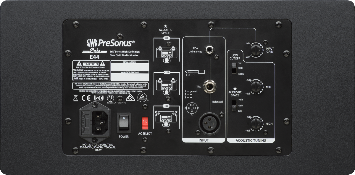 PreSonus® Eris® E44 Studio Monitor, Black 2777500106