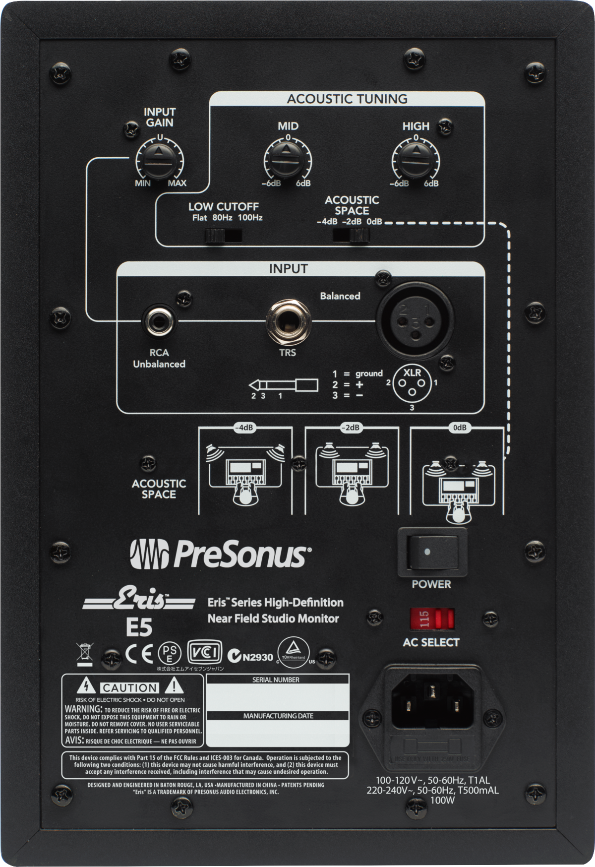 PreSonus® Eris® E5 Studio Monitor, Black, 2777500107