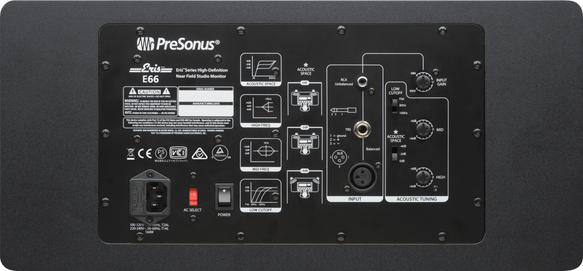 PreSonus® Eris® E66 Studio Monitor, Black 2777500110