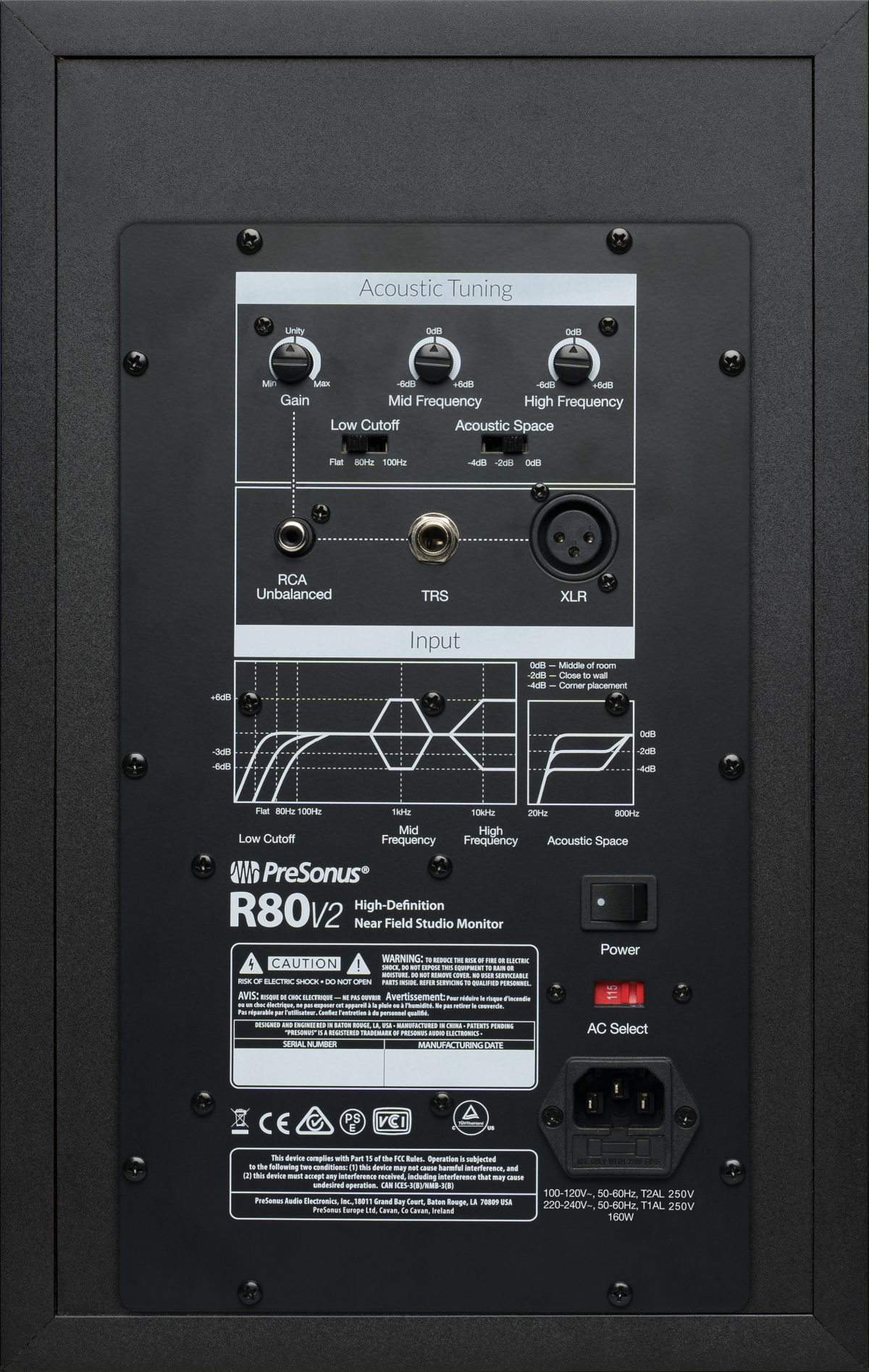 PreSonus® R80 V2 Studio Monitor, Black 2777500204