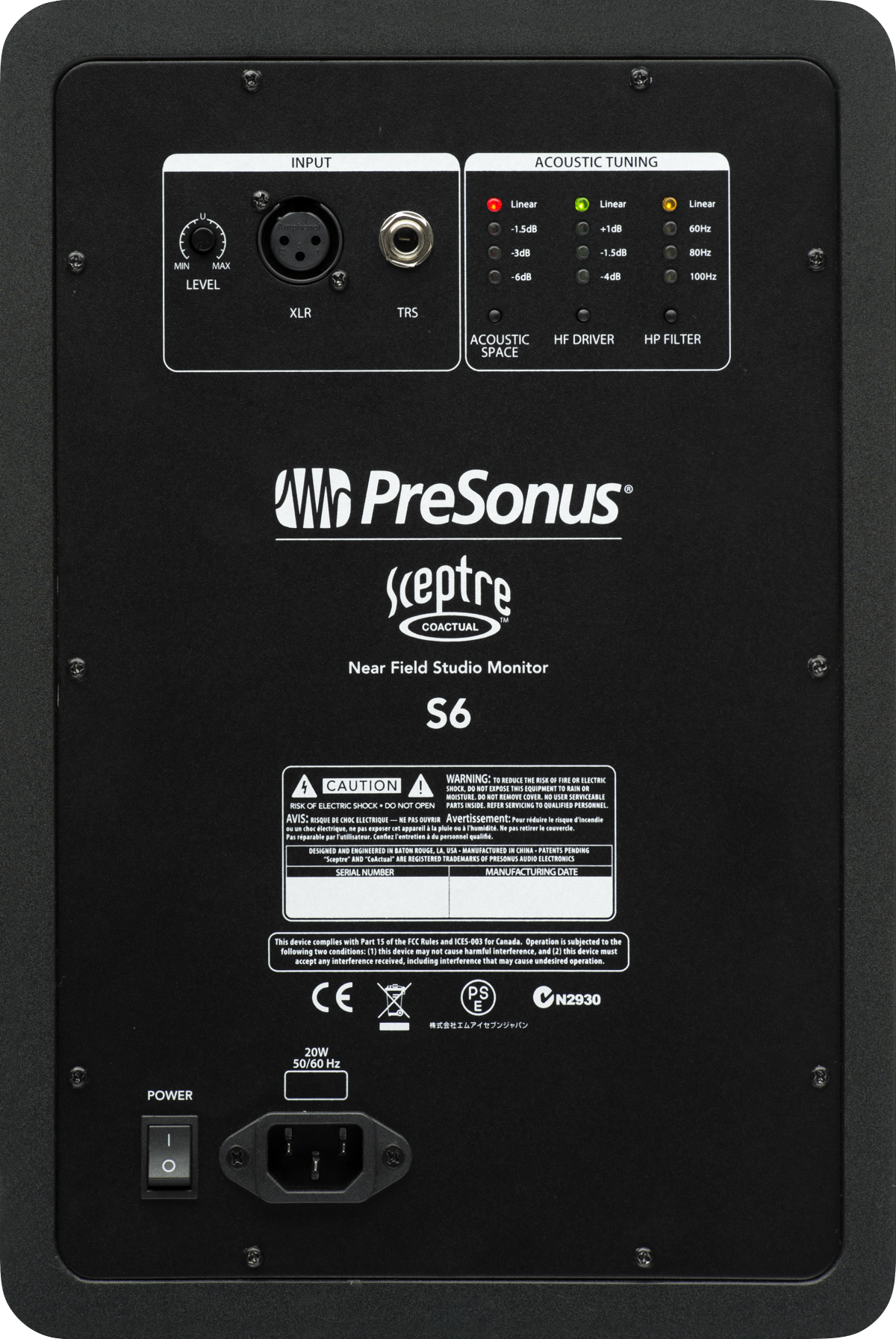 PreSonus® Sceptre® S6 Studio Monitor, Black 2777500301