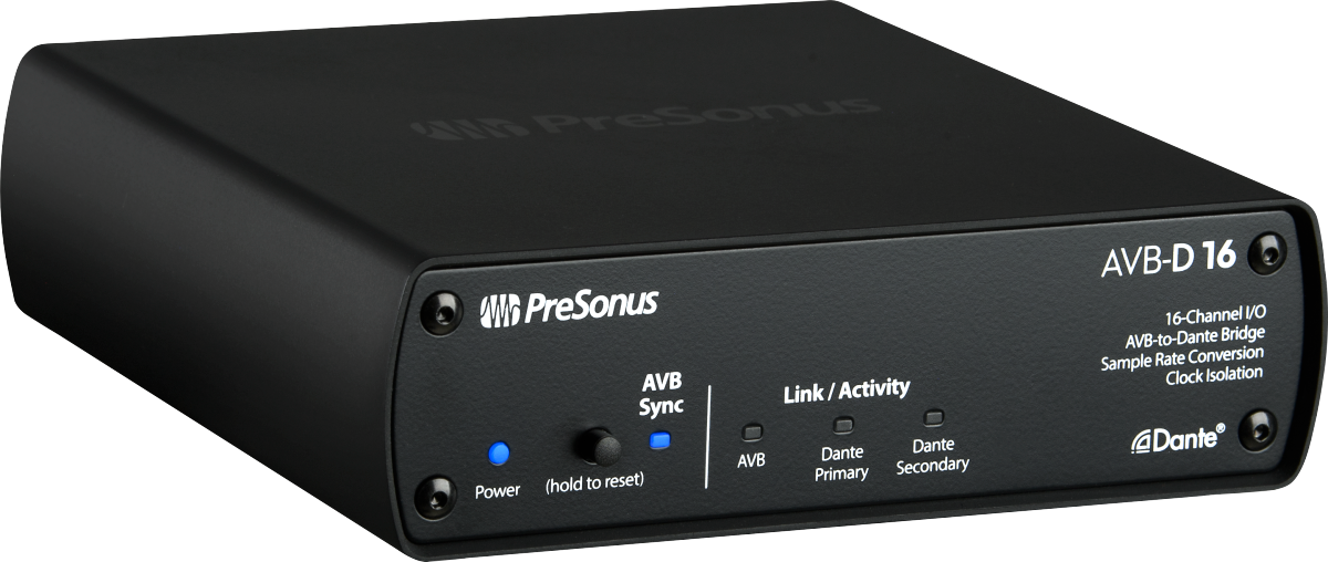 PreSonus® AVB-D16 Network Switch and Bridge, Black 2779300101