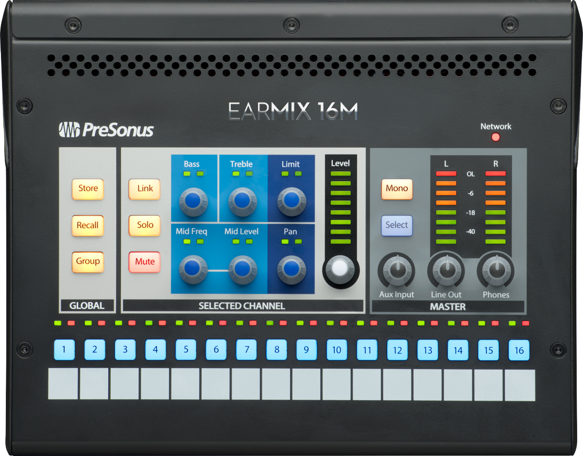 PreSonus® EarMix 16M Personal Monitor Mixer, Black 2779300102