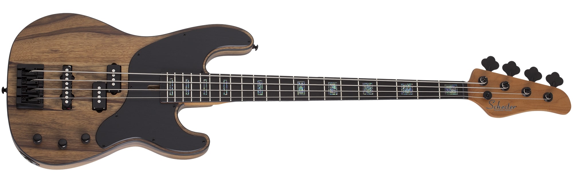 Schecter Model-T 4 Exotic Black Limba Electric Bass, Natural Satin 2832-SHC