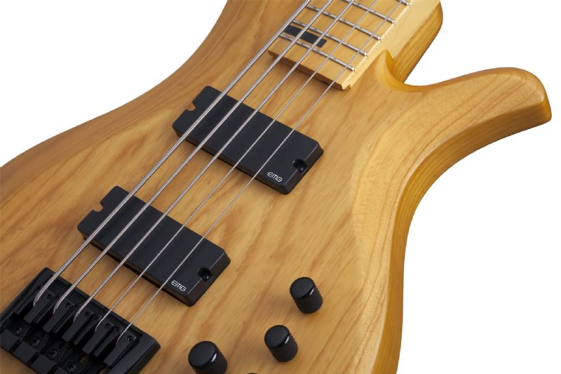 Schecter 5-string Electric Bass with Swamp Ash Body, Maple Neck Maple Fingerboard Active EQ Aged Natural 2853-SHC