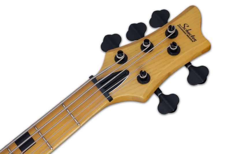 Schecter 5-string Electric Bass with Swamp Ash Body, Maple Neck Maple Fingerboard Active EQ Aged Natural 2853-SHC