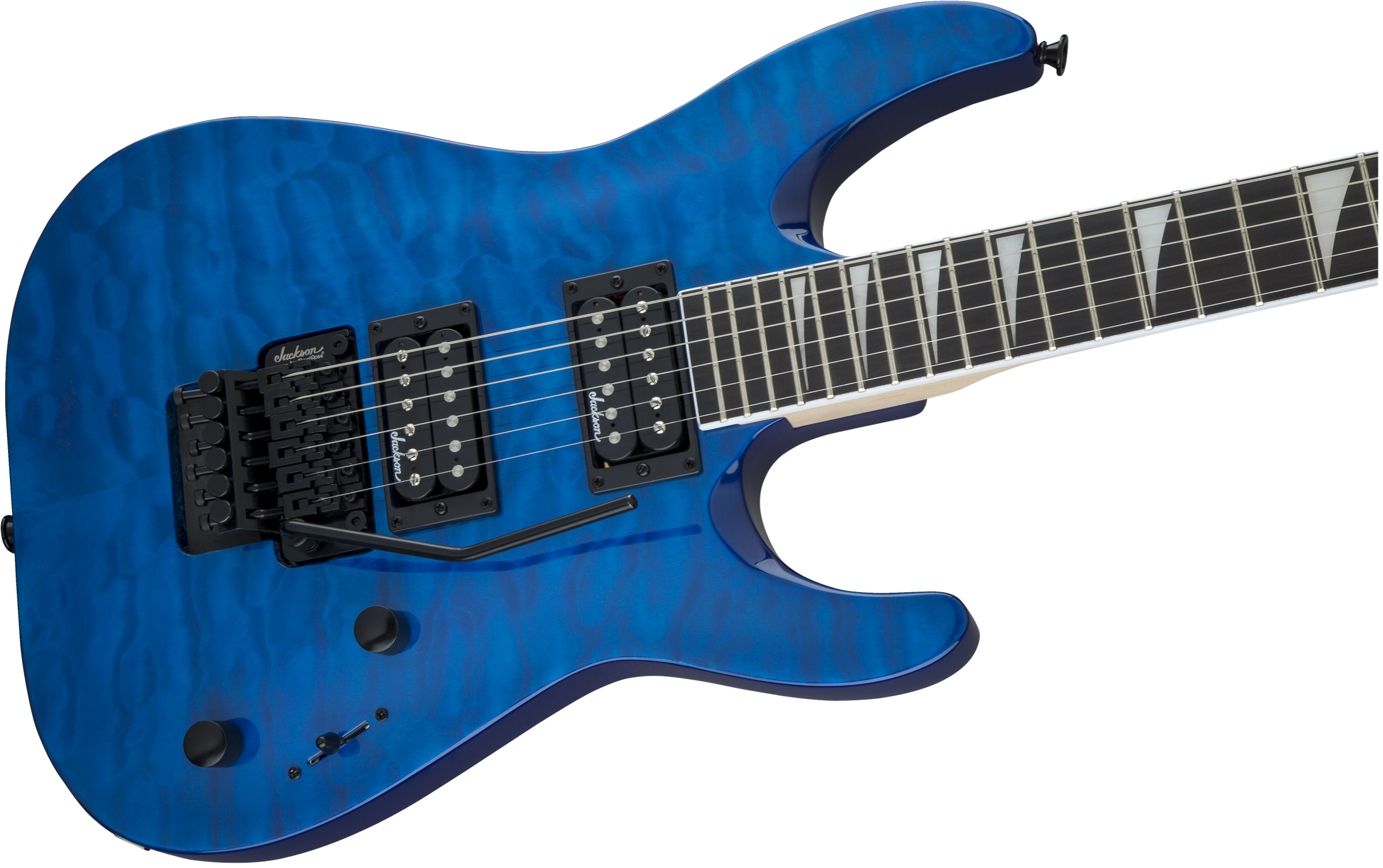 Jackson JS Series Dinky Arch Top JS32Q DKA Amaranth Fingerboard Transparent Blue