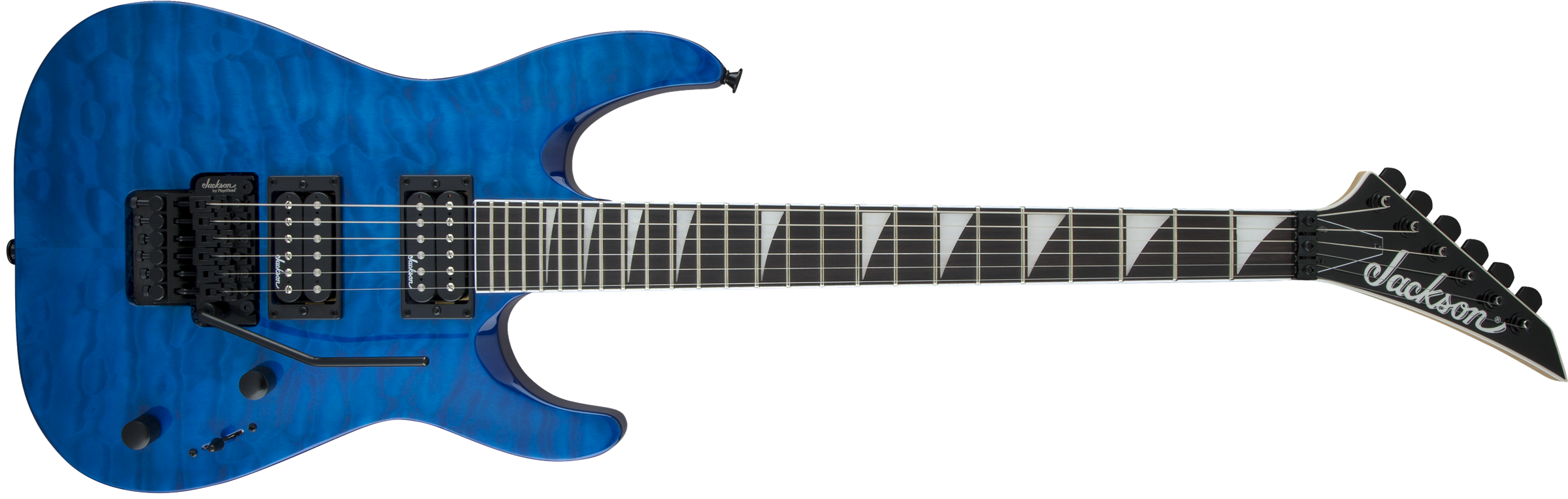 Jackson JS Series Dinky Arch Top JS32Q DKA Amaranth Fingerboard Transparent Blue