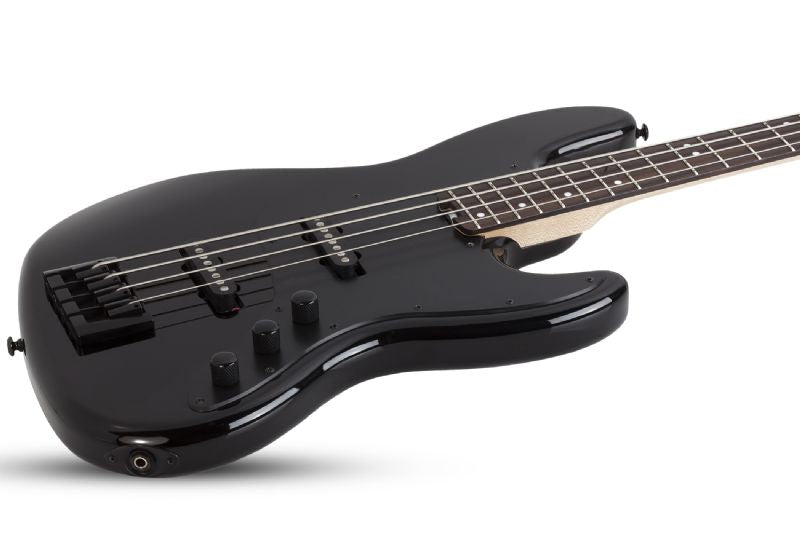 Schecter 4-string Electric Bass with Alder Body, Maple Neck Rosewood Fingerboard Gloss Black 2911-SHC