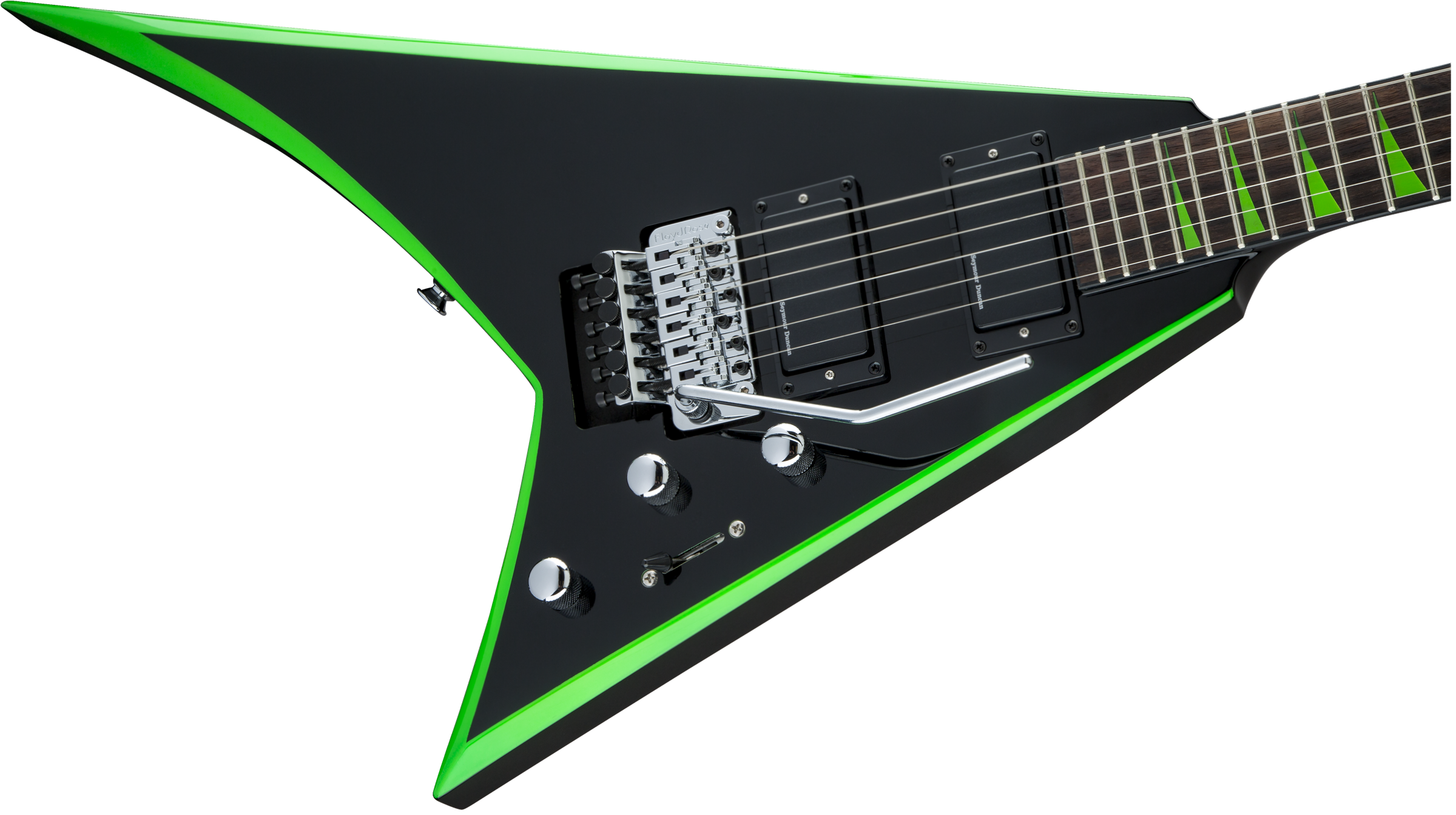 Jackson X Series Rhoads RRX24 - Black with Neon Green Bevels 2913636529