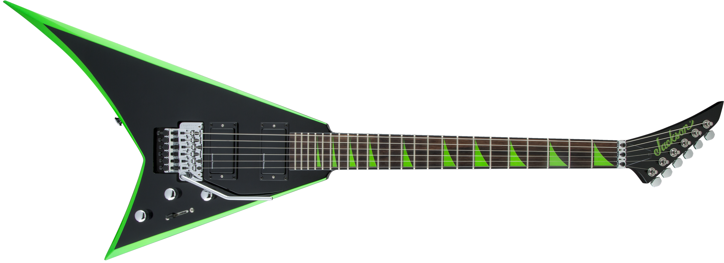 Jackson  X Series Rhoads RRX24 - Black with Neon Green Bevels