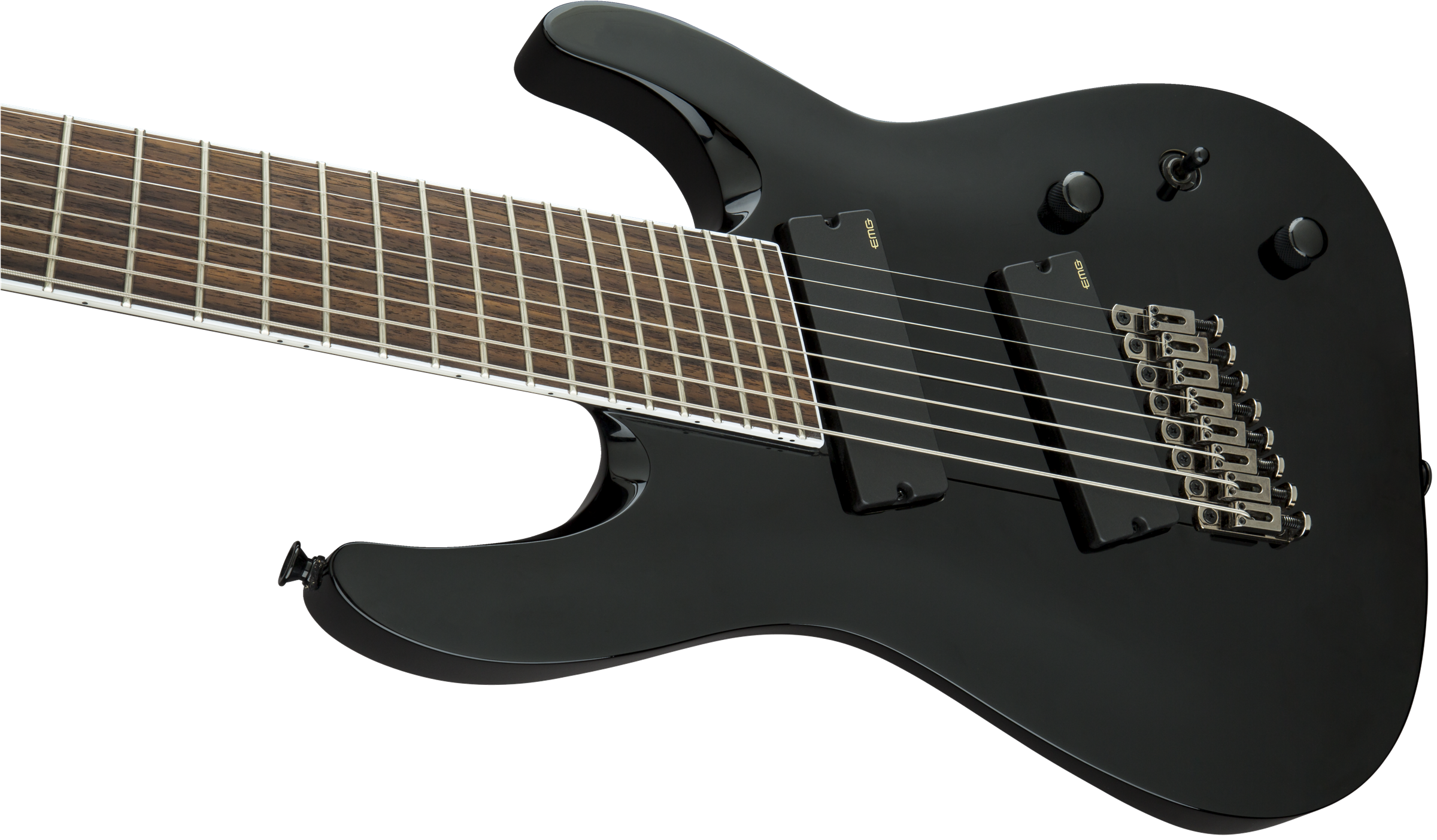 Jackson X Series Soloist Arch Top SLAT8 MS Fan Fret 8 String Multi-Scale Gloss Black