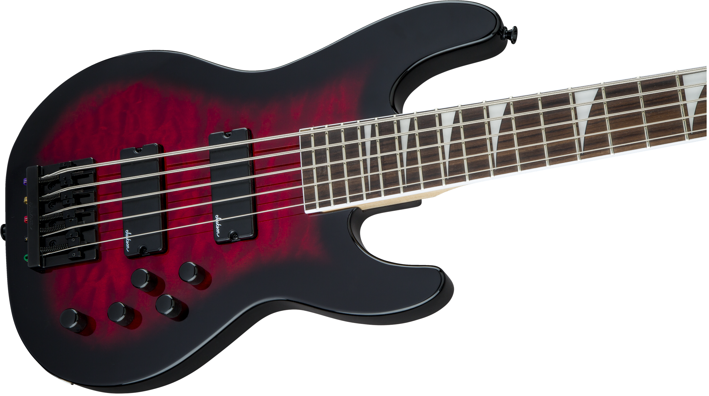 Jackson JS Series Concert Bass JS3VQ Amaranth Fingerboard Transparent Red Burst