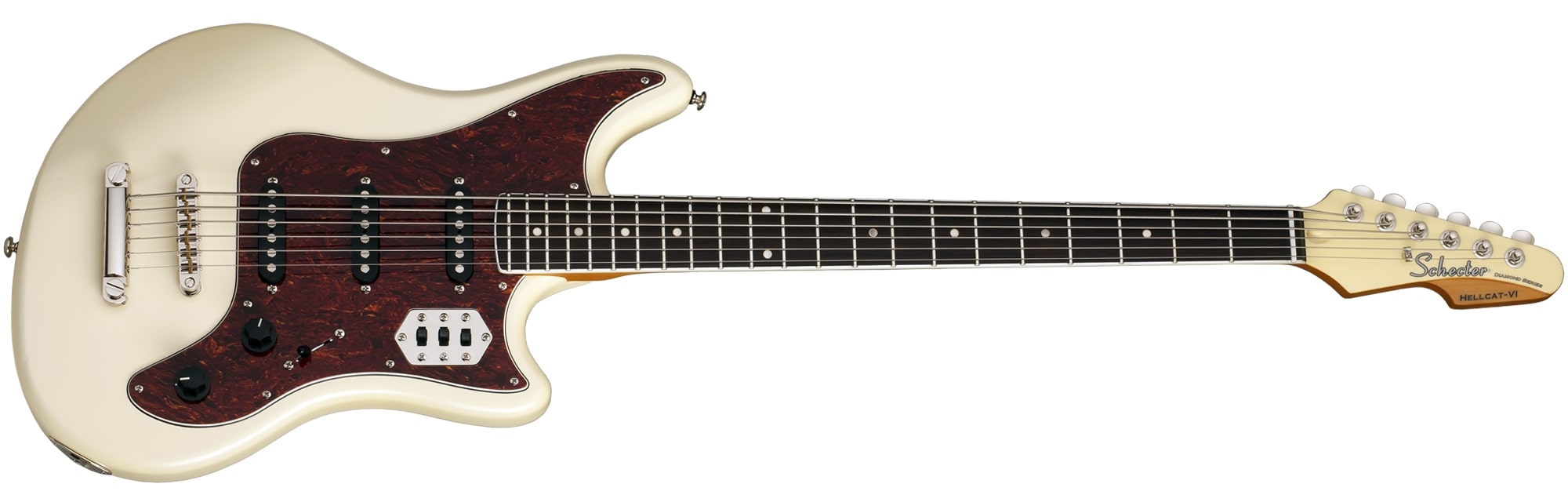 Schecter Hellcat-6 Electric Guitar, Ivory Pearl 294-SHC