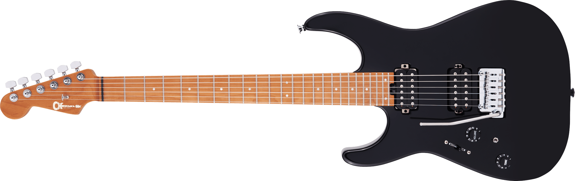 Charvel Pro-Mod DK24 HH 2PT CM Left Handed Caramelized Fingerboard, Gloss Black 2961411503