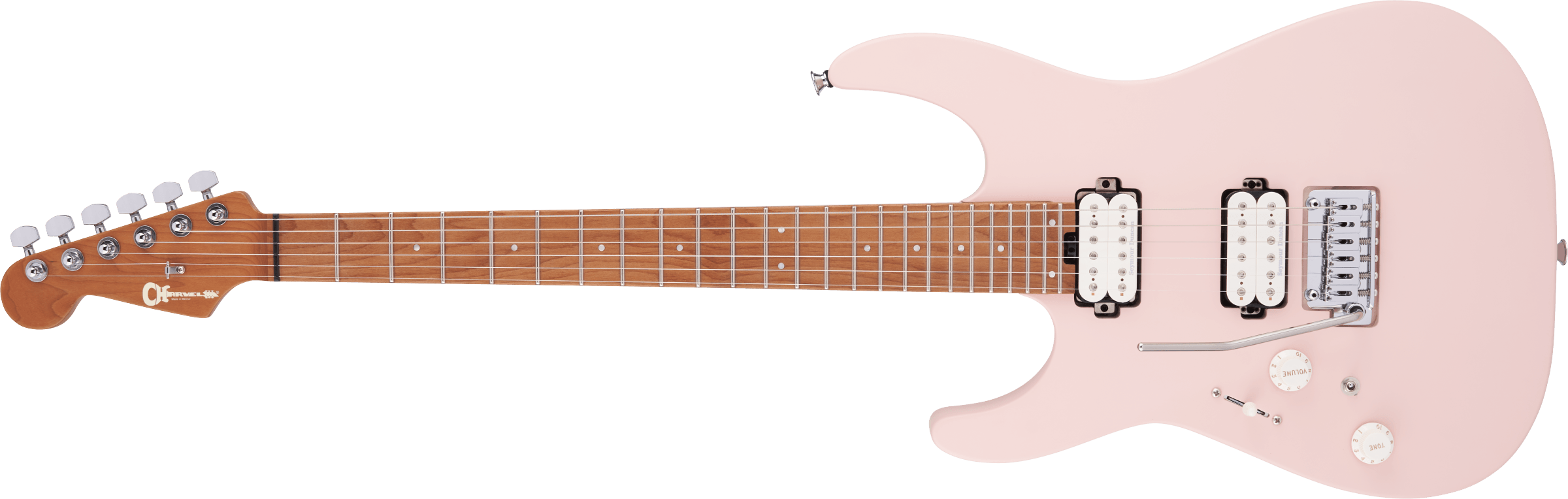 Charvel Left Handed Pro-Mod DK24 HH 2PT CM Caramelized Fingerboard Satin Shell Pink 2961411519