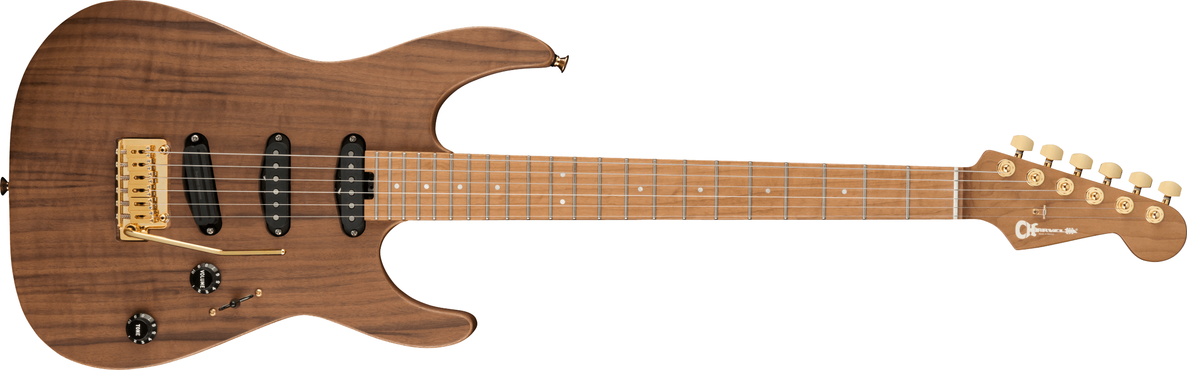 CHARVEL Pro-Mod DK22 SSS 2PT CM Mahogany with Walnut Caramelized Maple Fingerboard Natural 2969016557