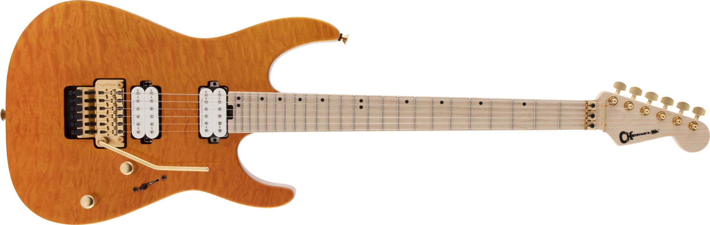 Charvel Pro-Mod DK24 HH FR M Mahogany with Quilt Maple Maple Fingerboard Dark Amber 2969431558 SERIAL NUMBER MC24000639
