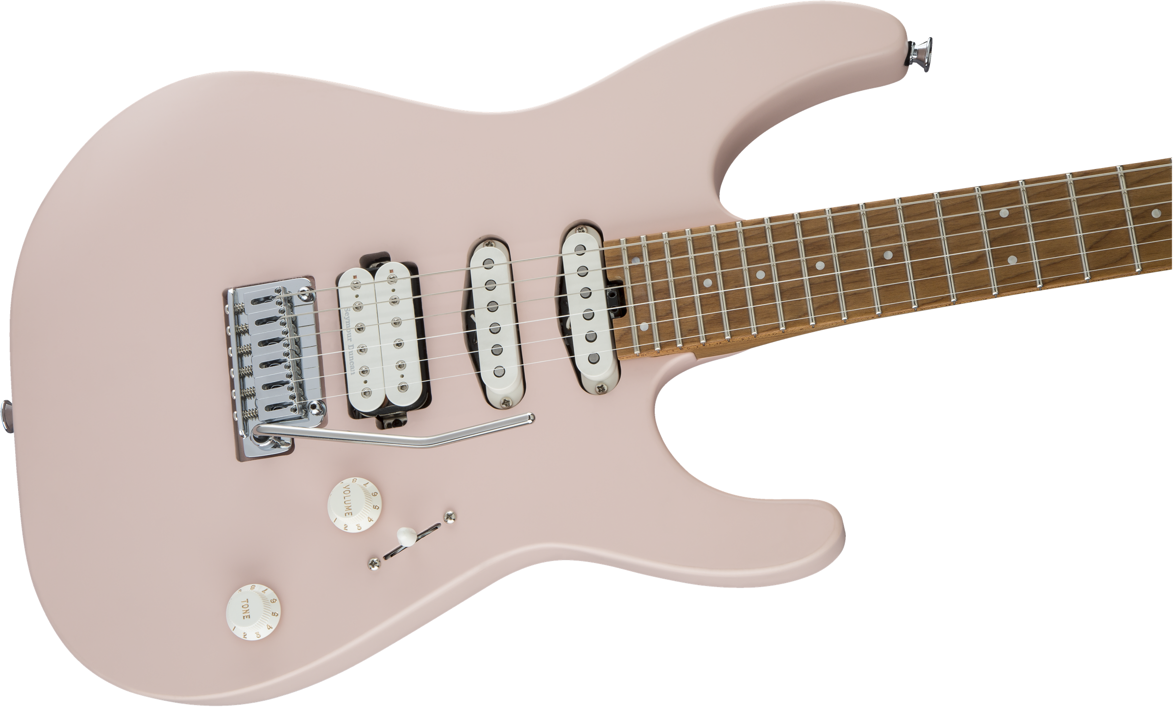 Charvel Pro-Mod DK24 HSS 2PT CM Caramelized Maple Fingerboard in Satin Shell Pink 2969433519