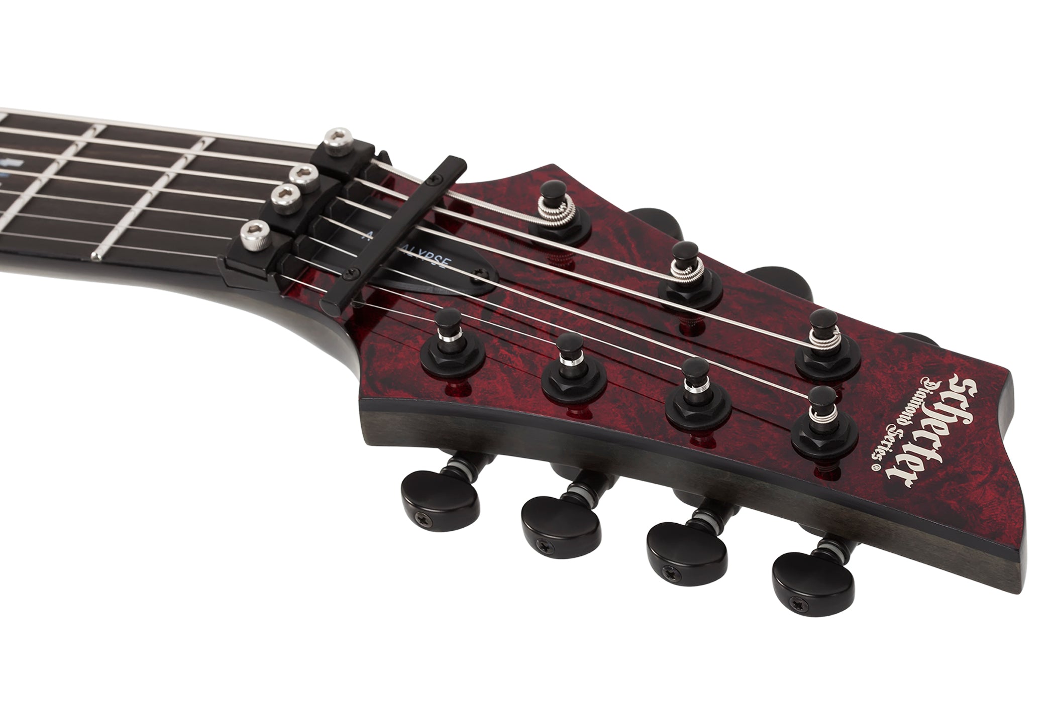 Schecter C-7 Apocalypse 7 string W/ SUSTAINIAC and Swamp Ash Body, Maple/Bubinga Neck, Ebony Fretboard, Red Reign 3058-SHC