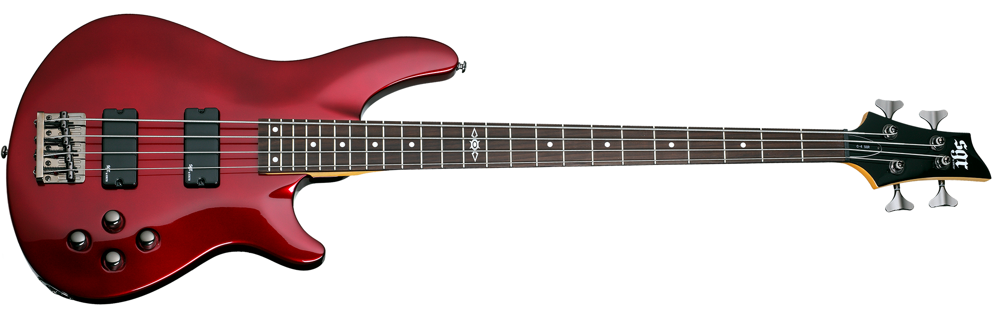 Schecter C-4-SGR-RED Metallic Red 4 String Bass with SGR Pickups and Gigbag 3817-SHC