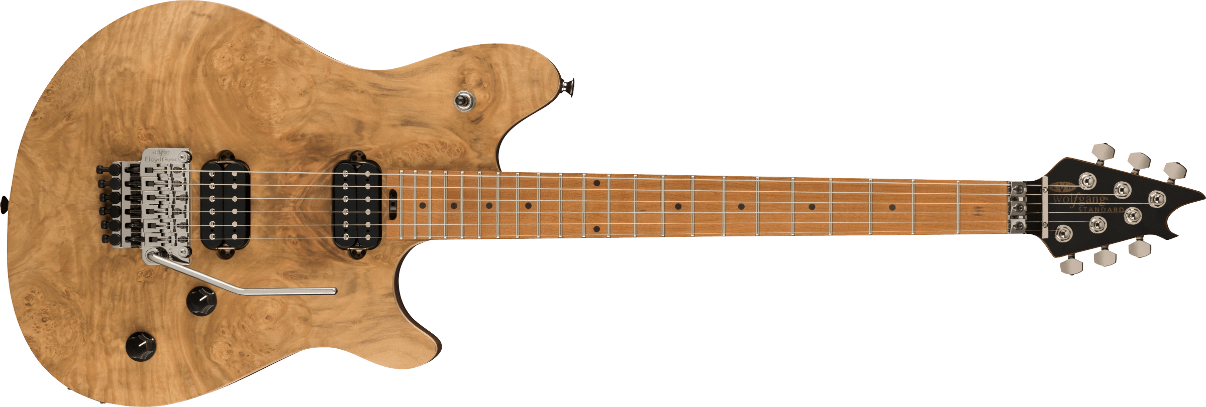 EVH Wolfgang WG Standard Exotic Laurel Burl Baked Maple Fingerboard, Natural 5107003515